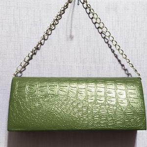 Olive Green Clutch Shoulder Purse by Bijoux Terner
